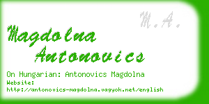 magdolna antonovics business card